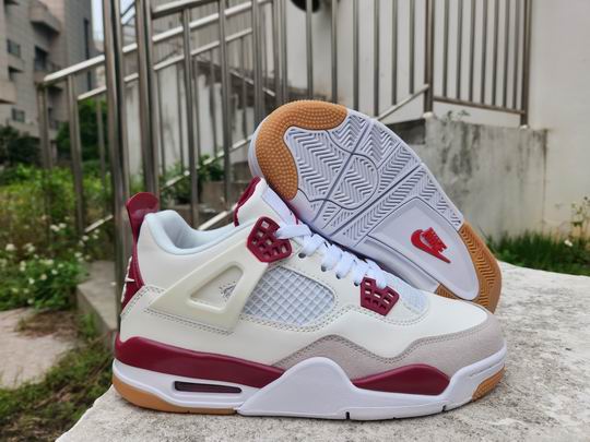 (image for) Air Jordan 4 Nike SB Men's Shoes White Grey Wine-69